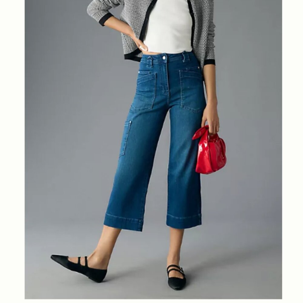Maeve Gardener Carpenter High-Rise Crop Jeans